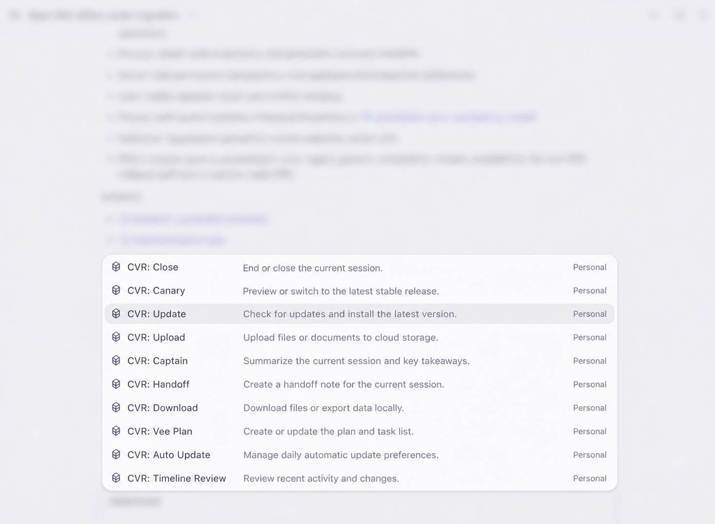 CVR Agent Suite installed plugins